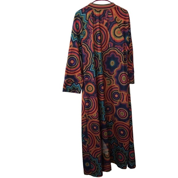 MissLook boho retro geometric print overcoat kimono duster size L - Picture 2 of 9